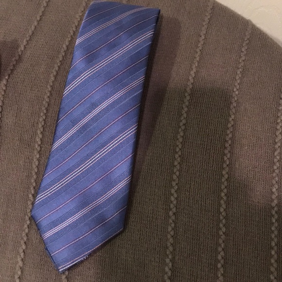 David Donahue blue striped silk tie - Picture 5 of 6
